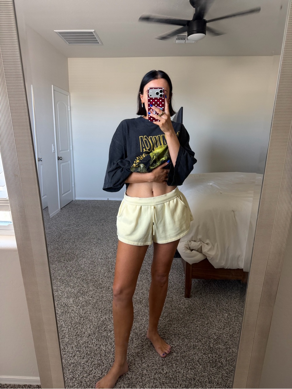Yellow sweat shorts